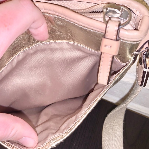 COACH Gold Adjustable Strap Crossbody Bag Purse - Picture 6 of 6